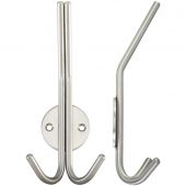 ZAS71SS - Zoo Hardware Double Hat and Coat Hook - Satin Stainless Steel