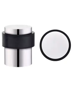 Click Here To Enlarge This Photo Of ZAS85PS - Zoo Hardware Floor Mounted Round Collared Door Stop with Flat Top (35mm dia) Polished Stainless Steel