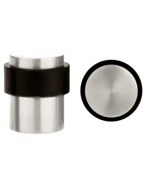 Click Here To Enlarge This Photo Of ZAS85SS - Zoo Hardware Floor Mounted Round Collared Door Stop with Flat Top (35mm dia) Satin Stainless Steel