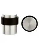 ZAS85SS - Zoo Hardware Floor Mounted Round Collared Door Stop with Flat Top (35mm dia) Satin Stainless Steel