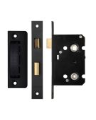 ZBC64PCB - Zoo Hardware Contract Residential Bathroom Lock 64mm (45mm Backset) Black
