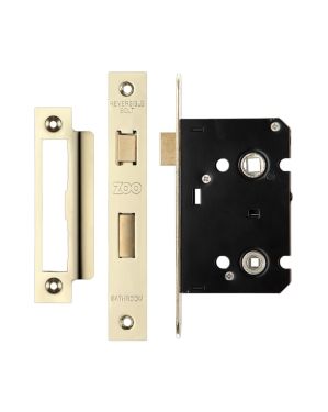 Click Here To Enlarge This Photo Of ZBC64PVD - Zoo Hardware Contract Residential Bathroom Lock 64mm (45mm Backset) Polished Brass