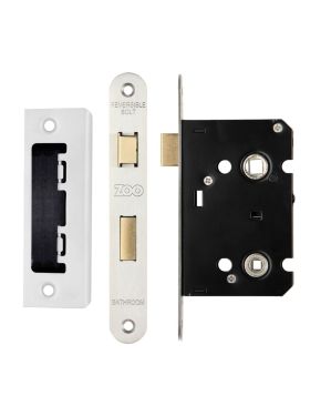 Click Here To Enlarge This Photo Of ZBC64RSS - Zoo Hardware Contract Residential Bathroom Lock 64mm (45mm Backset) - Radius Forends Satin Stainless Steel
