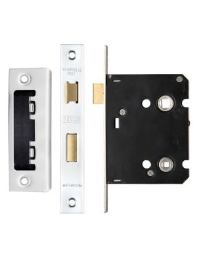 Click Here To Enlarge This Photo Of ZBC76PS - Zoo Hardware Contract Residential Bathroom Lock 76mm (57mm Backset) Polished Stainless