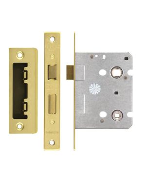 Click Here To Enlarge This Photo Of ZBC76PVD - Zoo Hardware Contract Residential Bathroom Lock 76mm (57mm Backset) Polished Brass