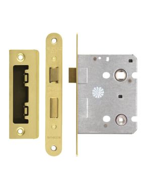Click Here To Enlarge This Photo Of ZBC76RPVD - Zoo Hardware Contract Residential Bathroom Lock 76mm (57mm Backset) Radius Forends Polished Brass