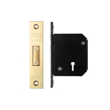 Click Here To Enlarge This Photo Of ZBSCD67PVD - Zoo Hardware British Standard 5 Lever Deadlock - 67mm - Chubb Retro Fit 3G114 Polished Brass