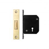 ZBSCD67PVD - Zoo Hardware British Standard 5 Lever Deadlock - 67mm - Chubb Retro Fit 3G114 Polished Brass