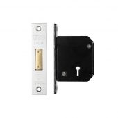 ZBSCD67SS - Zoo Hardware British Standard 5 Lever Deadlock - 67mm c/w Esc - Chubb Retro Fit 3G114 Satin Stainless Steel