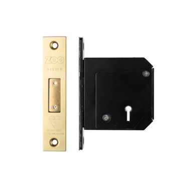 Click Here To Enlarge This Photo Of ZBSCD80PVD - Zoo Hardware British Standard 5 Lever Deadlock - 80mm c/w Esc - Chubb Retro Fit 3G114 Polished Brass