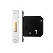 ZBSCD80SS - Zoo Hardware British Standard 5 Lever Deadlock - 80mm c/w Esc - Chubb Retro Fit 3G114 Satin Stainless Steel