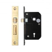 ZBSCS67PVD - Zoo Hardware British Standard 5 Lever Roller Sashlock - 67mm (40mm Backset) Chubb Retro Fit 3K74 - Polished Brass