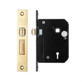 ZBSCS80PVD - Zoo Hardware British Standard 5 Lever Roller Sashlock - 80mm (53mm Backset) Chubb Retro Fit 3K74 - Polished Brass