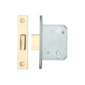 ZBSD64PVD - Zoo Hardware British Standard 5 Lever Deadlock 64mm (45mm Backset) Polished Brass