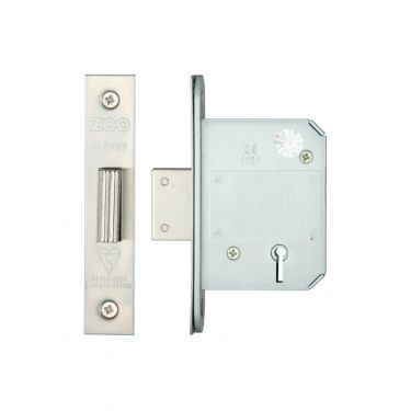 Click Here To Enlarge This Photo Of ZBSD64SS - Zoo Hardware British Standard 5 Lever Deadlock 64mm (45mm Backset) Satin Stainless Steel