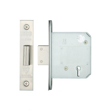 Click Here To Enlarge This Photo Of ZBSD76SS - Zoo Hardware British Standard 5 Lever Deadlock 76mm (57mm Backset) Satin Stainless Steel