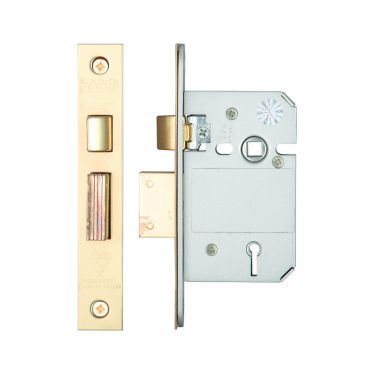 Click Here To Enlarge This Photo Of ZBSS64PVD - Zoo Hardware British Standard 5 Lever Sashlock 64mm (45mm Backset) Polished Brass