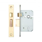 ZBSS64PVD - Zoo Hardware British Standard 5 Lever Sashlock 64mm (45mm Backset) Polished Brass
