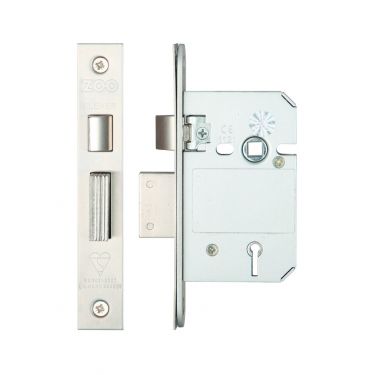 Click Here To Enlarge This Photo Of ZBSS64SS - Zoo Hardware British Standard 5 Lever Sashlock 64mm (45mm Backset) Satin Stainless Steel