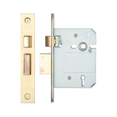Click Here To Enlarge This Photo Of ZBSS76PVD - Zoo Hardware British Standard 5 Lever Sashlock 76mm (57mm Backset) Polished Brass