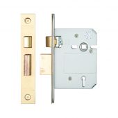 ZBSS76PVD - Zoo Hardware British Standard 5 Lever Sashlock 76mm (57mm Backset) Polished Brass