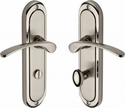 Click Here To Enlarge This Photo Of AMB6230-MC Heritage Brass Door Handle For Bathroom Ambassador Design Mercury Finish