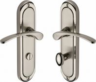 AMB6230-MC Heritage Brass Door Handle For Bathroom Ambassador Design Mercury Finish