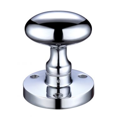 Click Here To Enlarge This Photo Of ZCB34CP - Zoo Hardware Oval Mortice Knobs (Sprung) 60.5mm Rose dia. Polished Chrome