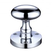ZCB34CP - Zoo Hardware Oval Mortice Knobs (Sprung) 60.5mm Rose dia. Polished Chrome
