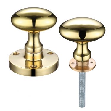 Click Here To Enlarge This Photo Of ZCB34R - Zoo Hardware Oval Rim Knobs (Unsprung) 60.5mm Rose dia. Polished Brass