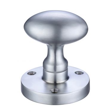 Click Here To Enlarge This Photo Of ZCB34SC - Zoo Hardware Oval Mortice Knobs (Sprung) 60.5mm Rose dia. Satin Chrome