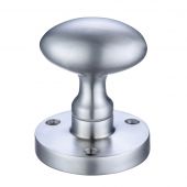 ZCB34SC - Zoo Hardware Oval Mortice Knobs (Sprung) 60.5mm Rose dia. Satin Chrome
