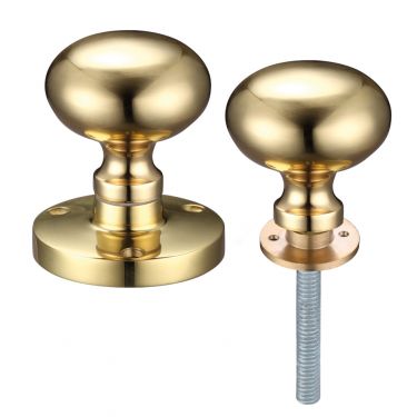 Click Here To Enlarge This Photo Of ZCB35R - Zoo Hardware Mushroom Rim Knobs (Unsprung) 61.5mm Rose dia. Polished Brass