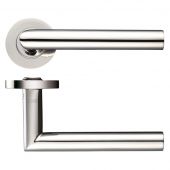 ZCS010PS - Zoo Hardware 19mm Mitred Lever on Round Rose (Grade 304) Polished Stainless Steel