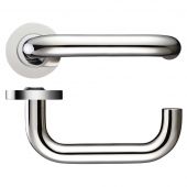 ZCS030PS - Zoo Hardware 19mm Return to Door Safety Lever on Round Rose (Grade 304) Polished Stainless Steel