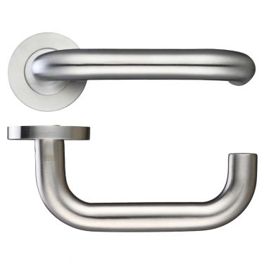 Click Here To Enlarge This Photo Of ZCS030SS316 - Zoo Hardware 19mm Return to Door Safety Lever on Round Rose (Grade 316) Satin Stainless Steel