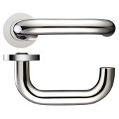 ZCS080PS - Zoo Hardware 22mm Return to Door Safety Lever on Round Rose (Grade 304) Polished Stainless Steel