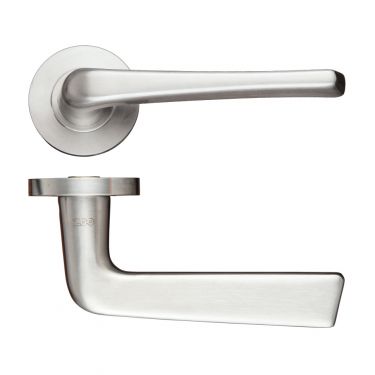 Click Here To Enlarge This Photo Of ZCS160SS - Zoo Hardware Lever on Round Rose (Grade 304) Satin Stainless Steel
