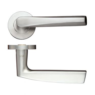 Click Here To Enlarge This Photo Of ZCS170SS - Zoo Hardware Lever on Round Rose (Grade 304) Satin Stainless Steel