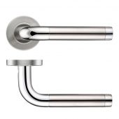 ZCS2060SSPS - Zoo Hardware 19mm Radius Lever on Round Rose (Grade 201) (Dual Finish) Satin Stainless Steel / Polished Stainless Steel