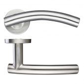 ZCS2120SS - Zoo Hardware 19mm Arched T-Bar Lever on Round Rose (Grade 201) Satin Stainless Steel