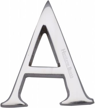 Click Here To Enlarge This Photo Of C1565 2 A-PC Heritage Brass Alphabet A Pin Fix 51mm (2") Polished Chrome Finish