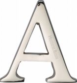 C1565 2 A-PNF Heritage Brass Alphabet A Pin Fix 51mm (2") Polished Nickel Finish