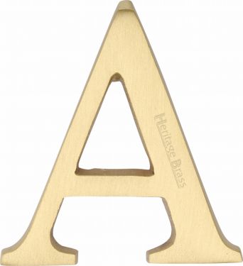 Click Here To Enlarge This Photo Of C1565 2 A-SB Heritage Brass Alphabet A Pin Fix 51mm (2") Satin Brass Finish