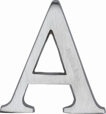 Click Here To Enlarge This Photo Of C1565 2 A-SC Heritage Brass Alphabet A Pin Fix 51mm (2") Satin Chrome Finish