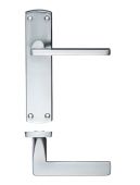 ZCZ012SC Zoo Hardware Stanza 'Leon' Latch Lever Handles on Backplate (170mm x 40mm) Satin Chrome (Contract Range)