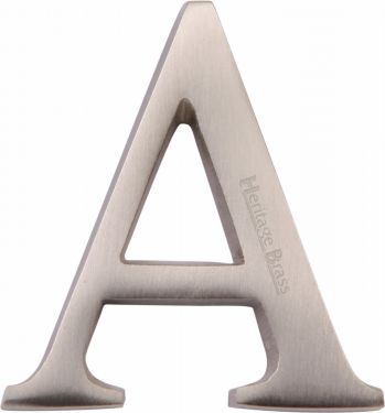Click Here To Enlarge This Photo Of C1565 2 A-SN Heritage Brass Alphabet A Pin Fix 51mm (2") Satin Nickel Finish