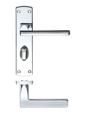 Click Here To Enlarge This Photo Of ZCZ013CP Zoo Hardware Stanza 'Leon' Bathroom Lever Handles (57mm c/c) on Backplate (170mm x 40mm) Polished Chrome (Contract Range)