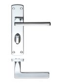 ZCZ013CP Zoo Hardware Stanza 'Leon' Bathroom Lever Handles (57mm c/c) on Backplate (170mm x 40mm) Polished Chrome (Contract Range)