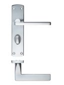 ZCZ013SC Zoo Hardware Stanza 'Leon' Bathroom Lever Handles (57mm c/c) on Backplate (170mm x 40mm) Satin Chrome (Contract Range)